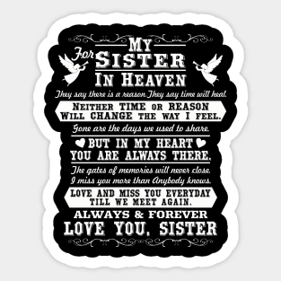 In Loving Memory of Sister, Sister in Heaven Sticker